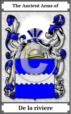 De la riviere Family Crest Download (JPG)  Book Plated - 150 DPI